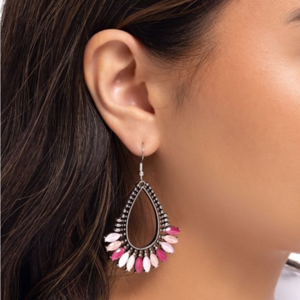 Elegant Pink Teardrop Earrings